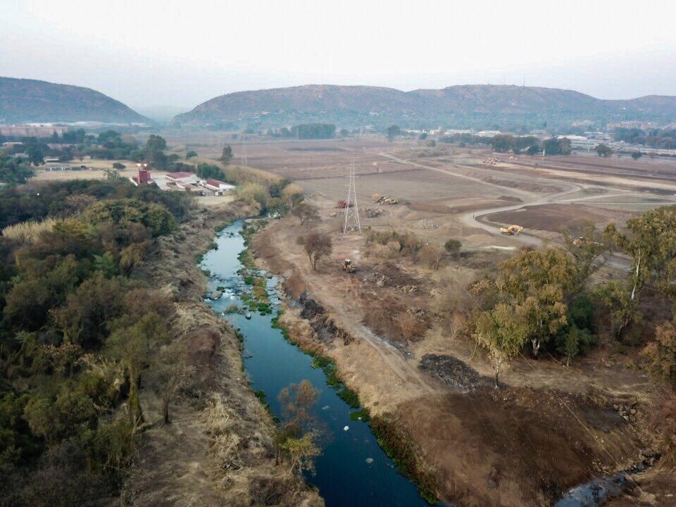 Jute projection of new grass plantings future erosion protection